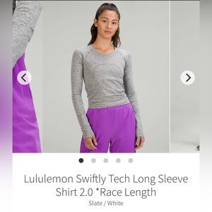 Lululemon Swiftly Long Sleeve Waist Length